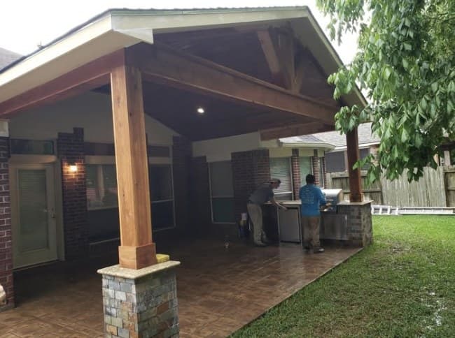 Gable Patio Cover — Outdoor Kitchen Build